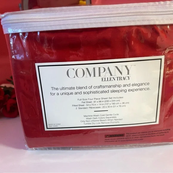Ellen Tracy Crimson Sheet Set - Picture 3 of 6
